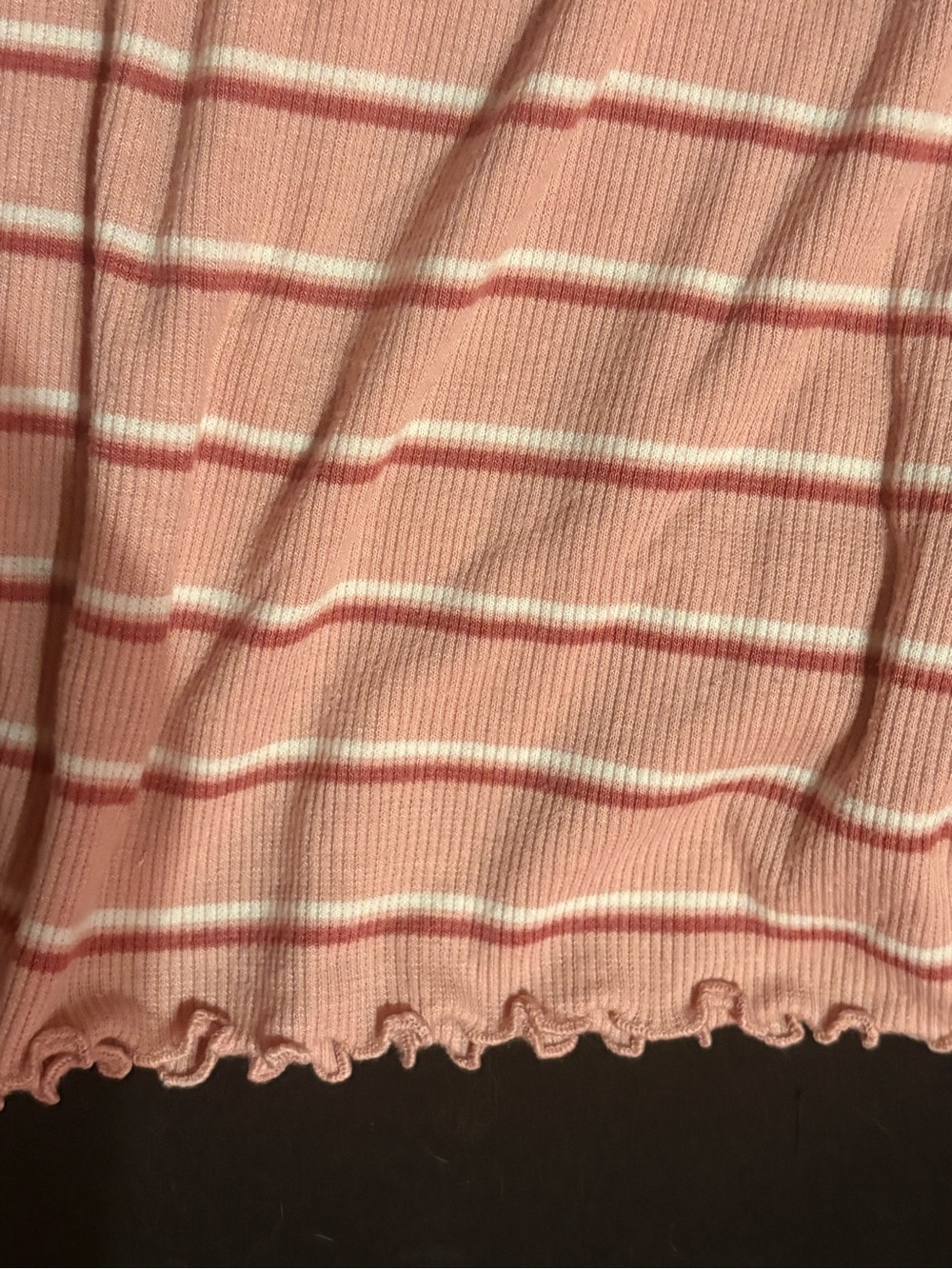 Place Pink Striped Ruffle-Trim Short Sleeve Tee - Picture 4 of 4